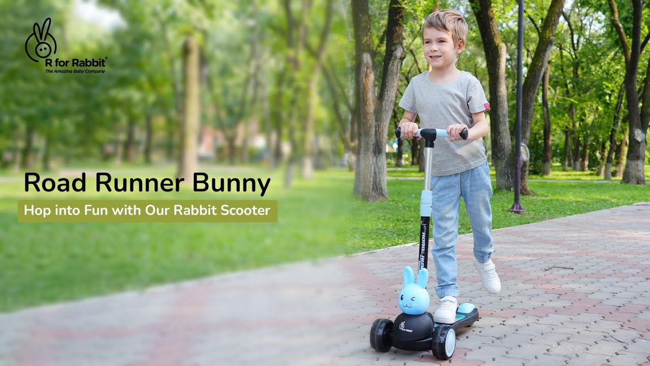 R for Rabbit Road Runner Bunny Scooter For Kids With PU LED Wheels