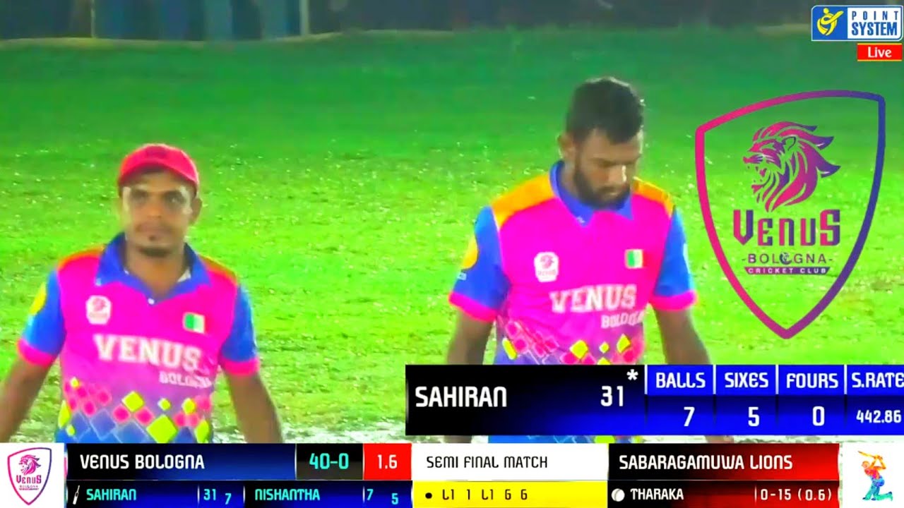 Venus Bologna vs Sabaragamuwa lions
