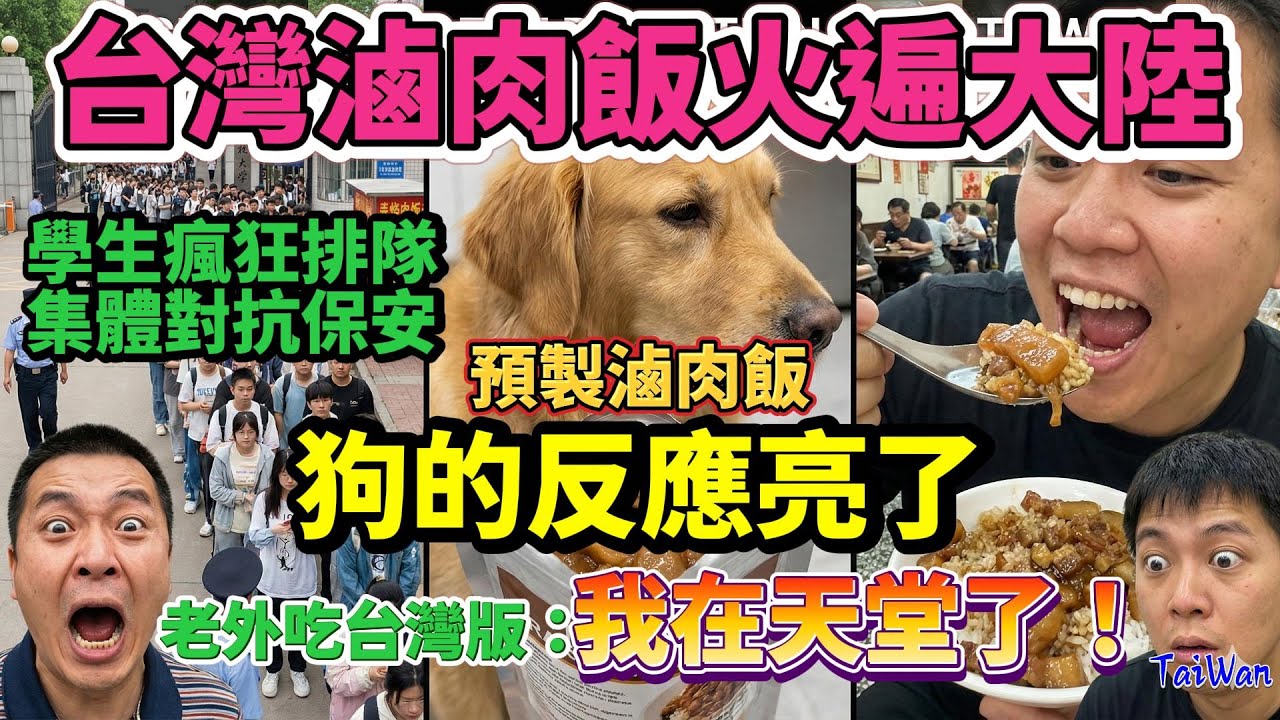 震驚！台灣滷肉飯火遍大陸！香味引大學生瘋狂排隊，追了老闆幾條街，陣仗大到驚動保安 | 預製滷肉飯：這真的是人吃的？連狗聞了都想吐！| 外國人吃完台灣版竟喊：我在天堂！