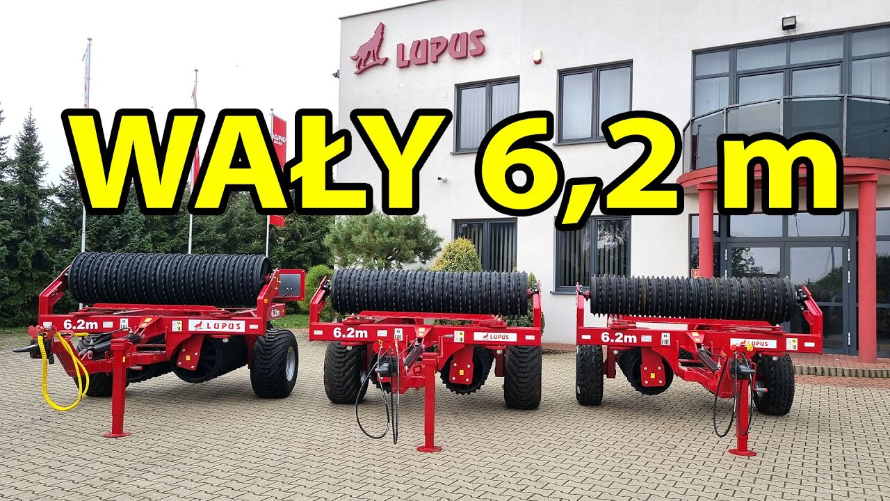 Wały posiewne uprawowe LUPUS. Szerokość 6,2 m PORÓWNANIE !