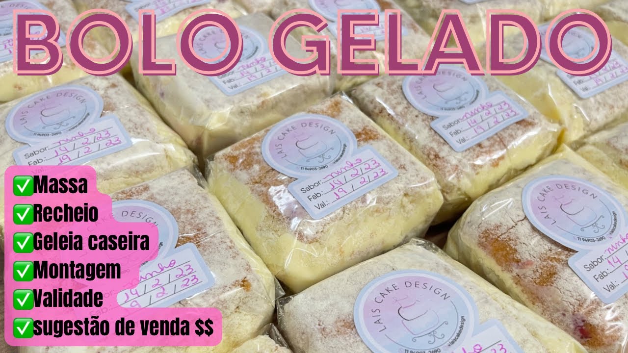 Bolo gelado: Ninho com morango, para Delivery e Pronta entrega