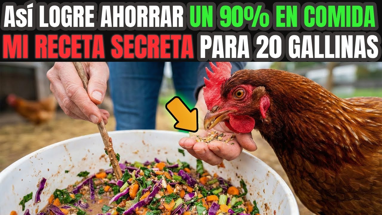 ¡No gastes MÁS! Cómo alimento 20 Gallinas casi GRATIS con esta Receta Casera (90% Ahorro)