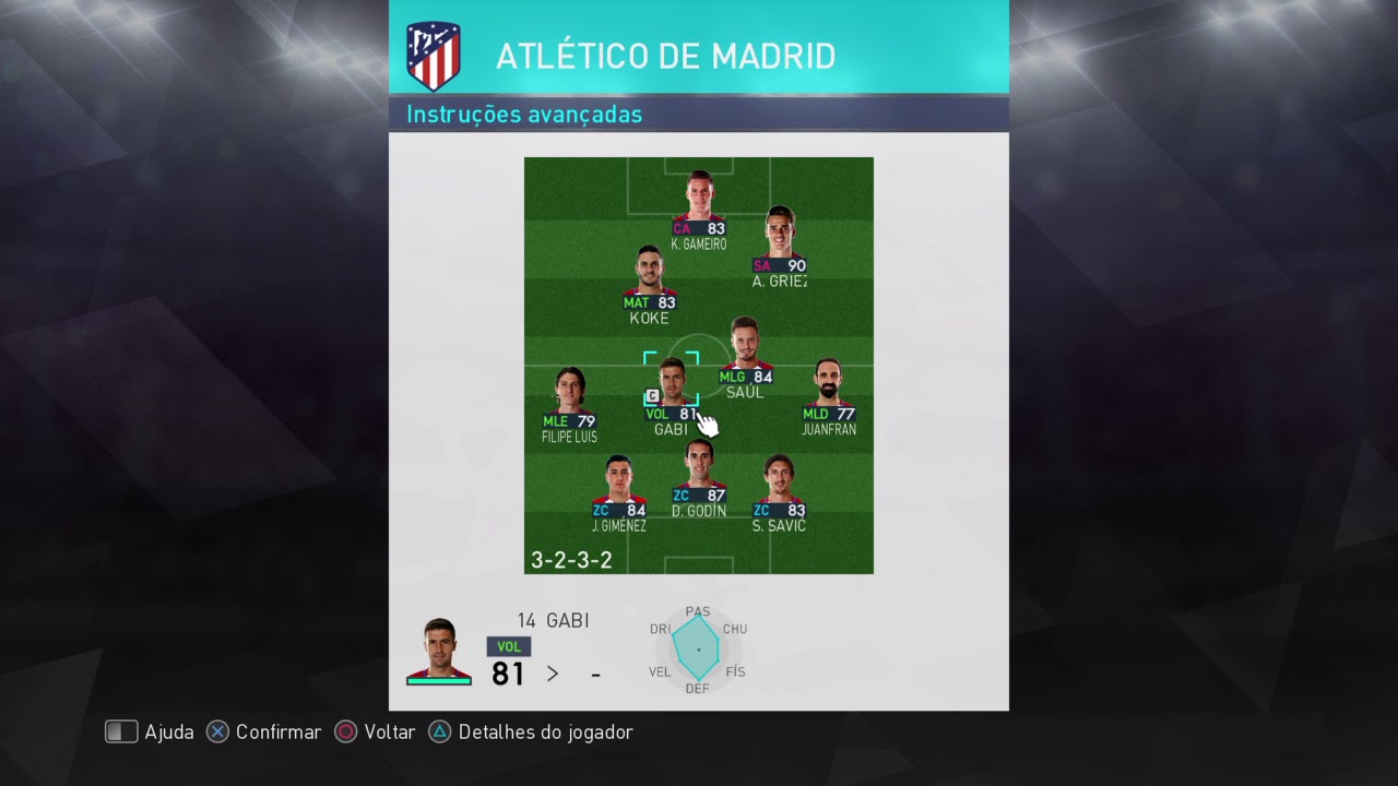 PES 2018 - TUTORIAL DE TATICA 3-5-2 COM ATLETICO DE MADRI