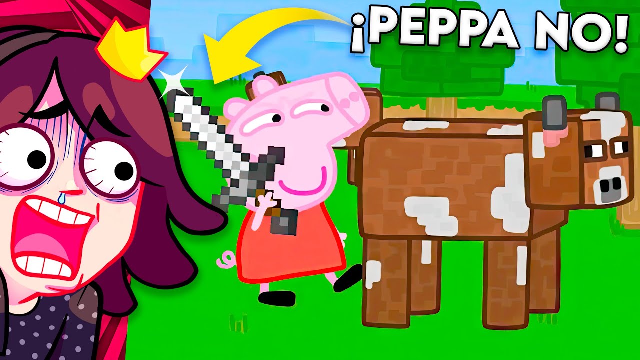 ¿QUÉ PASA SI PEPPA ENTRA EN MINECRAFT? ¿SE COME ANIMALES?😨Minecraft Speedrunner Peppa REACCION