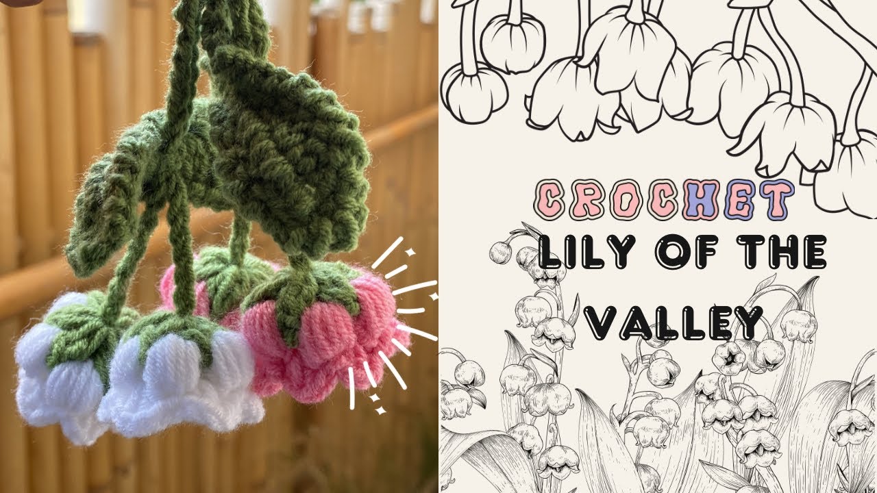 Crochet lily of The Valley keychain easy and simple for beginners