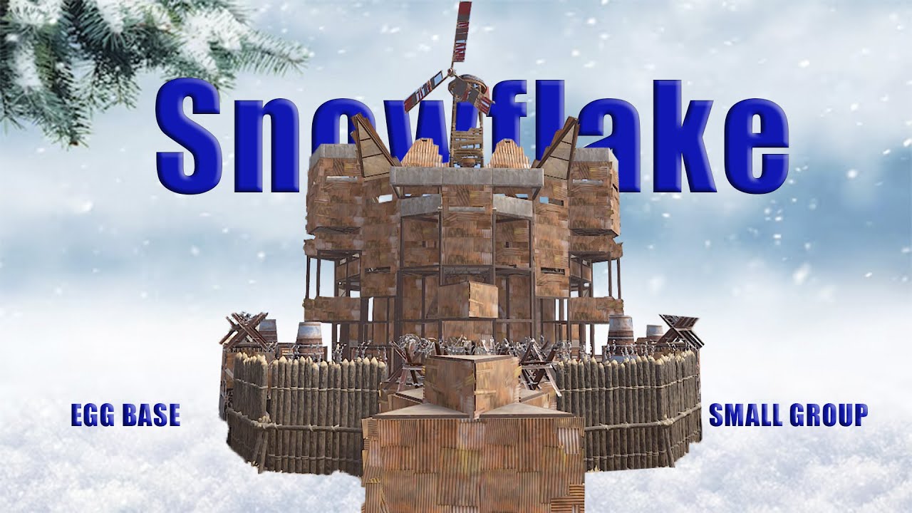 THE SNOWFLAKE 4 BUNKER | The BEST Egg  Small Group Base | RUST Base Design   #rustbasedesign #rust