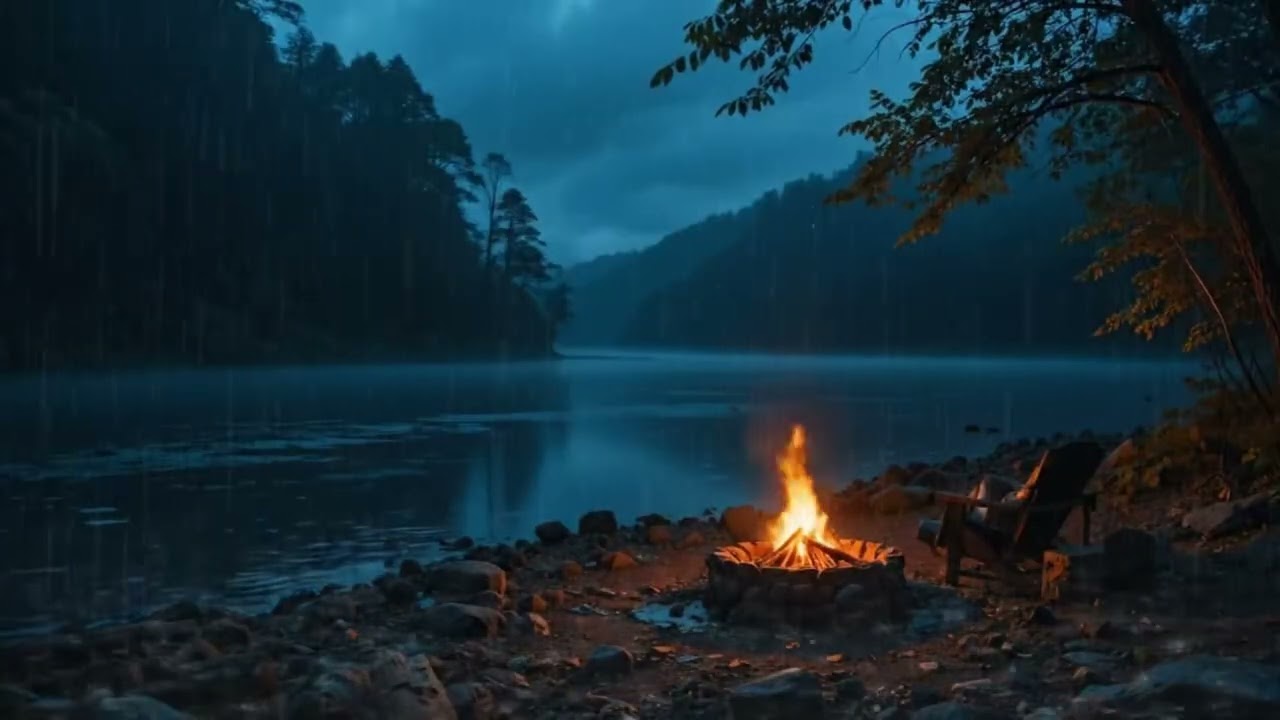 Rainy Forest Camping ASMR 🌧️🔥 | Crackling Fireplace Sounds for Relaxation