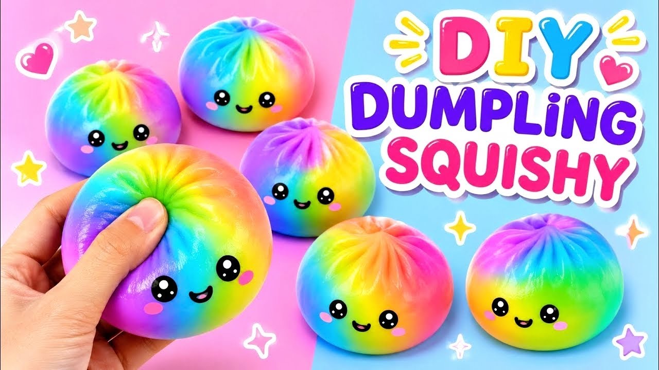 How To Make a Viral Dumpling Squishy 🥟 Easy Rainbow DIY Squishy Tutorial || Viral Squishy