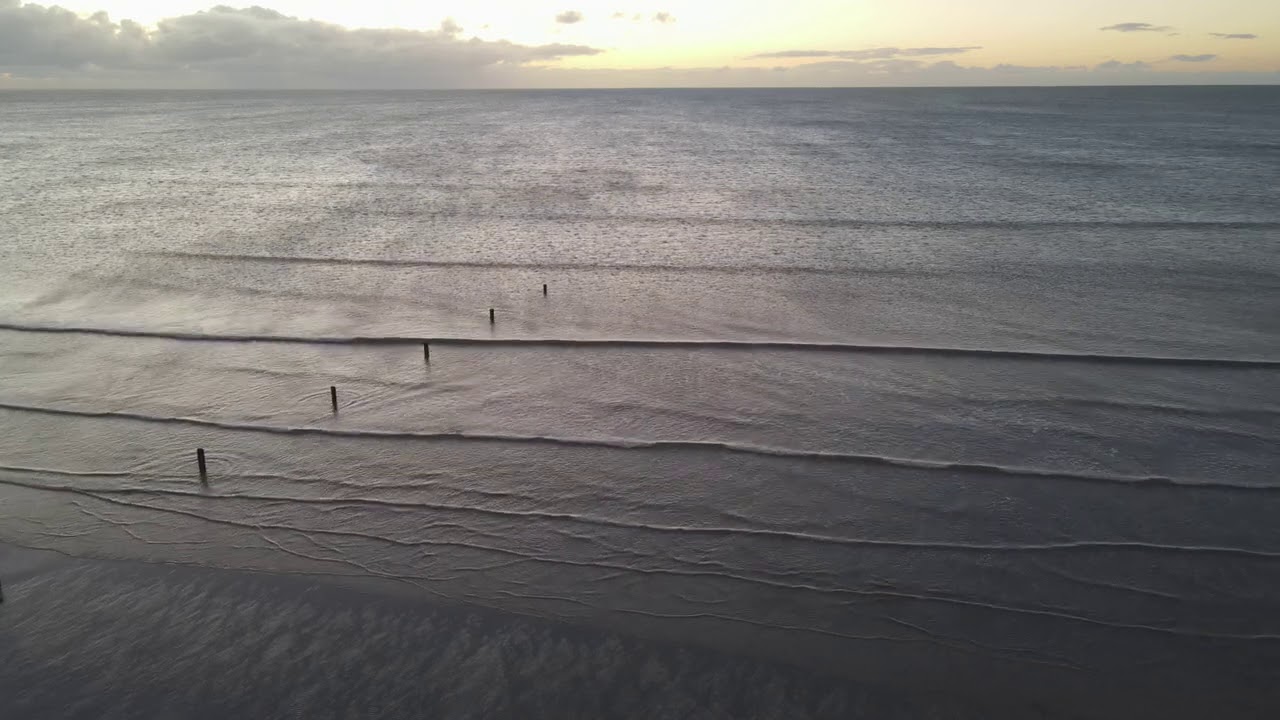Tyrella Beach- Irish Sea: real waves sounds meditation (Drone footage 4k)
