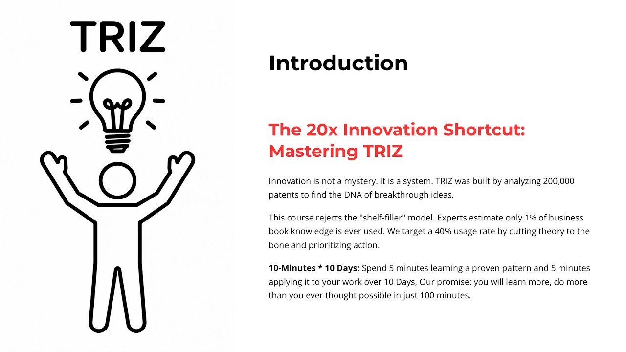 Introduction - TRIZ - The Innovator's Solution