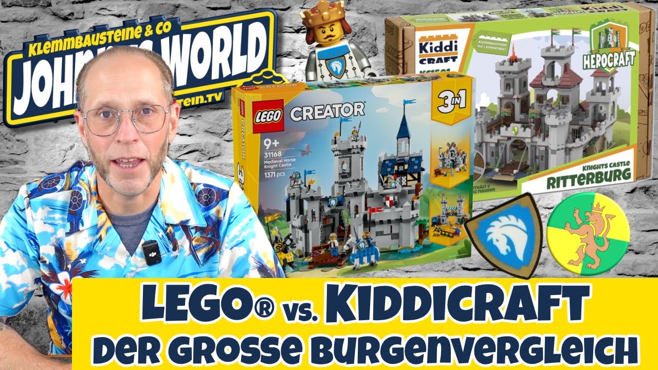 LEGO&reg; vs Kiddicraft - 31168 Medival Horse Knight Castle vs KC1501 Ritterburg