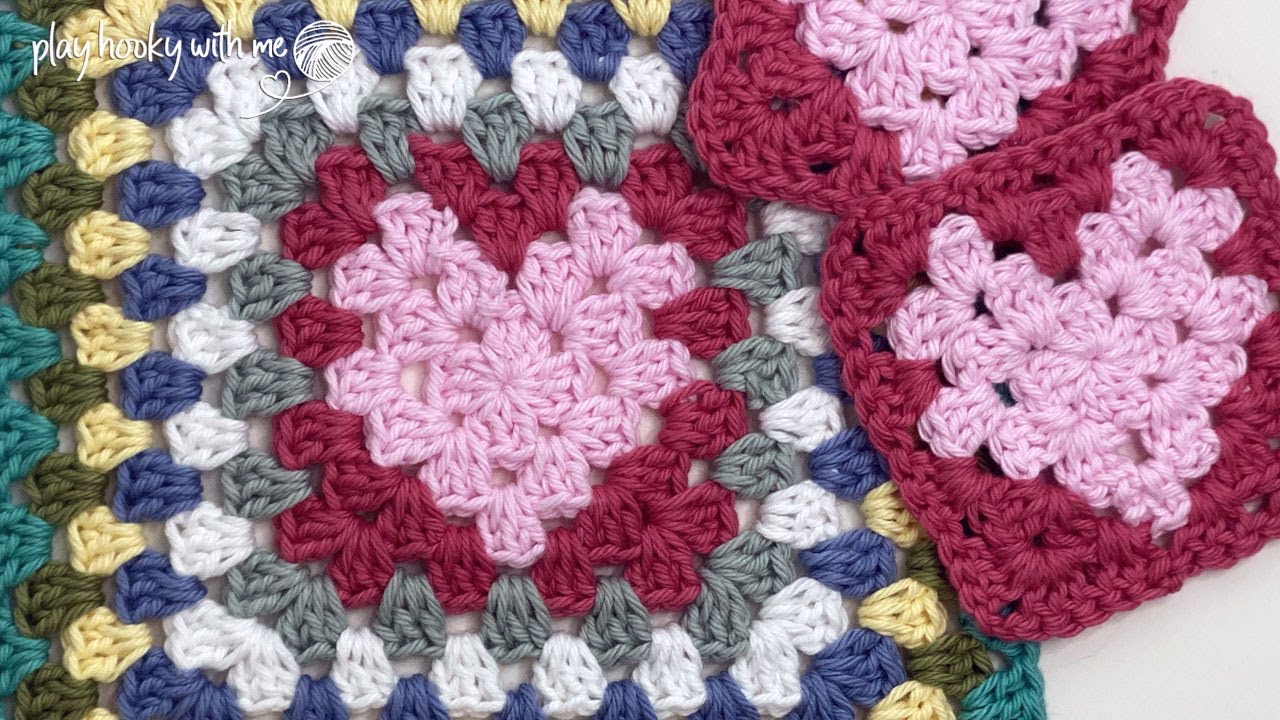 How to Crochet a Heart Granny Square - Classic AND Reversible 🧶💓