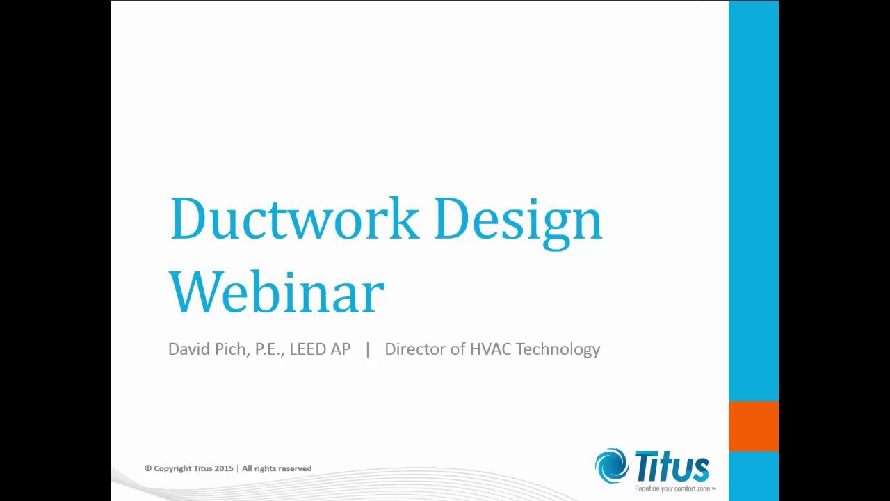 Ductwork Design Webinar