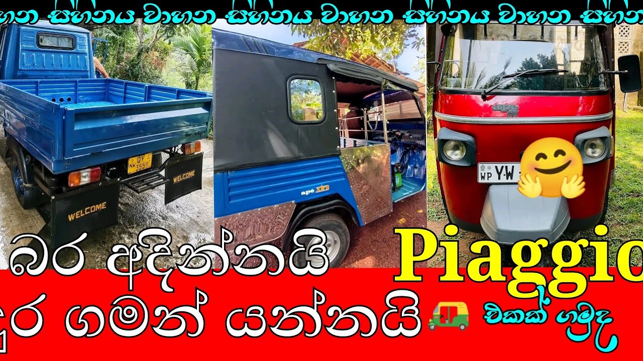 🌍#srilanka Piaggio පියාජියෝ එකක් ගමුද🤗බර අදින්නයි,ගමන් යන්නයි #vehicles