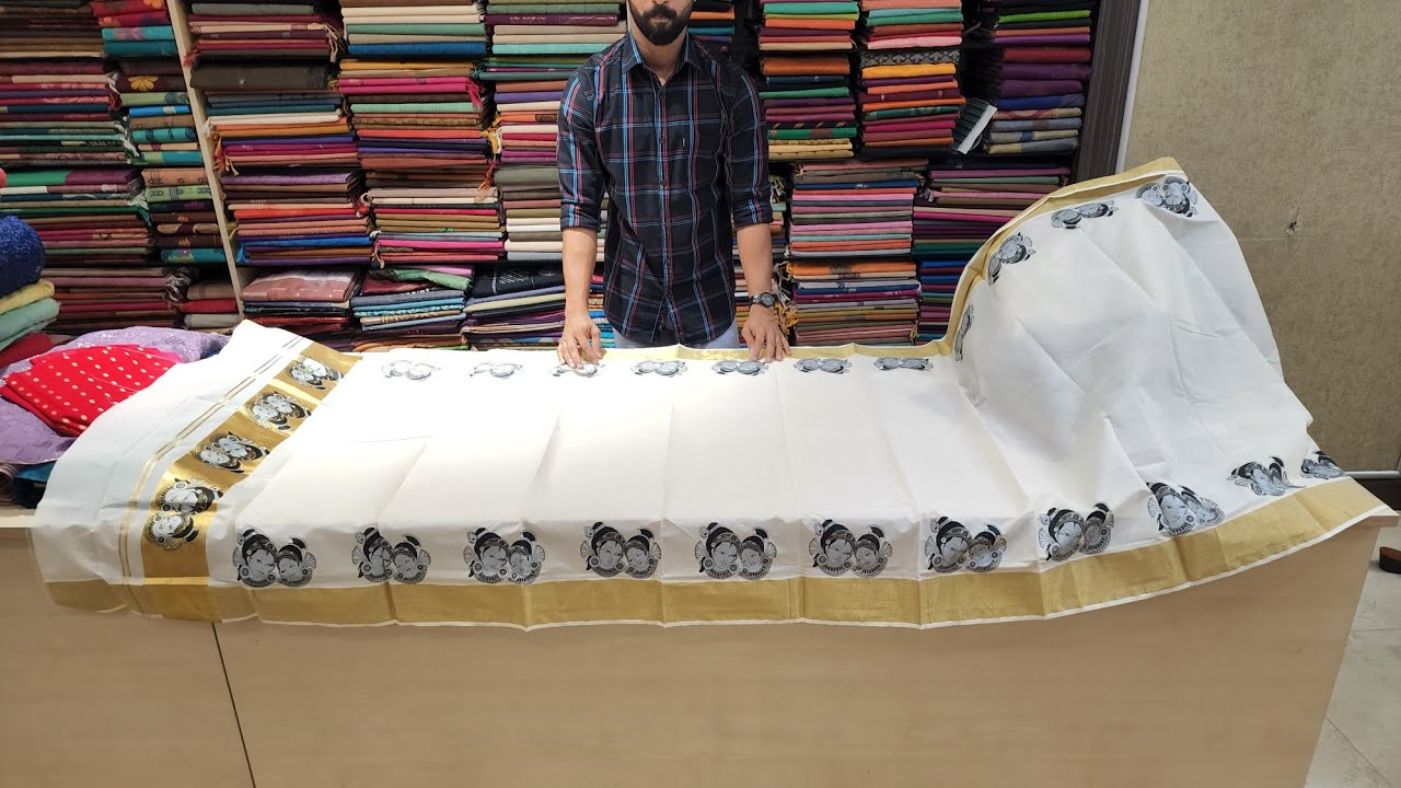 കേരളാ സെറ്റ് മുണ്ട് draping tutorial