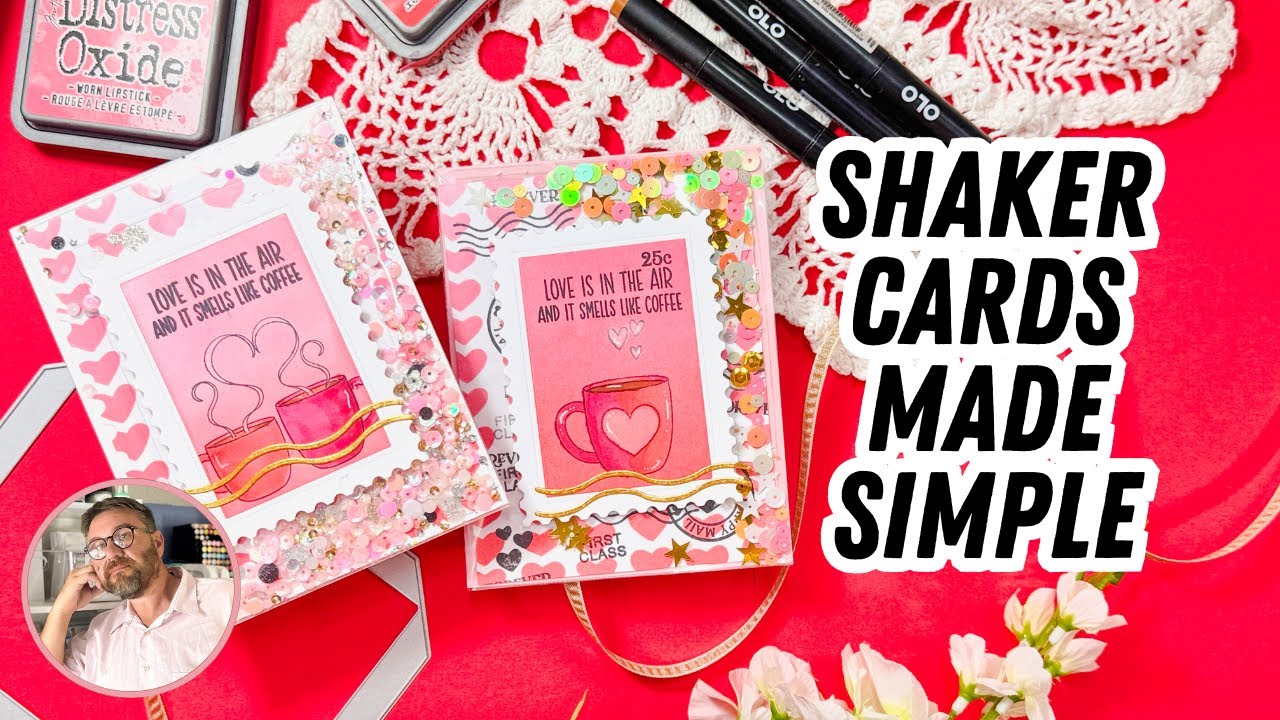 Shaker Cards with Ink Blending & Faux Bleaching | Valentine&rsquo;s Day Cardmaking