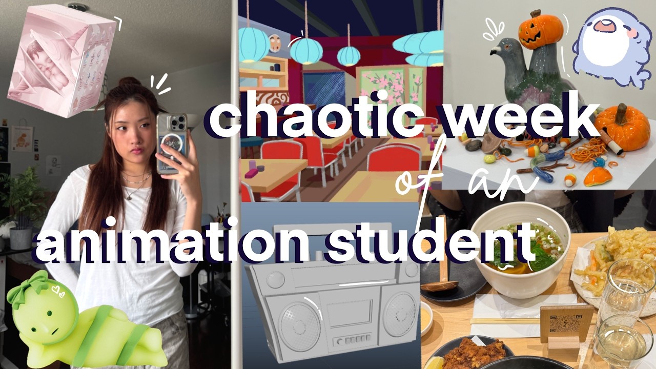 animation student's CHAOTIC WEEK | opening blind boxes!! | 3D modeling | room reset! | shopping haul