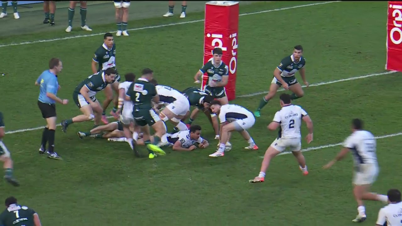 TOP 14 - Essai de Donovan TAOFIFENUA (MHR) - Section Paloise - Montpellier H&eacute;rault Rugby