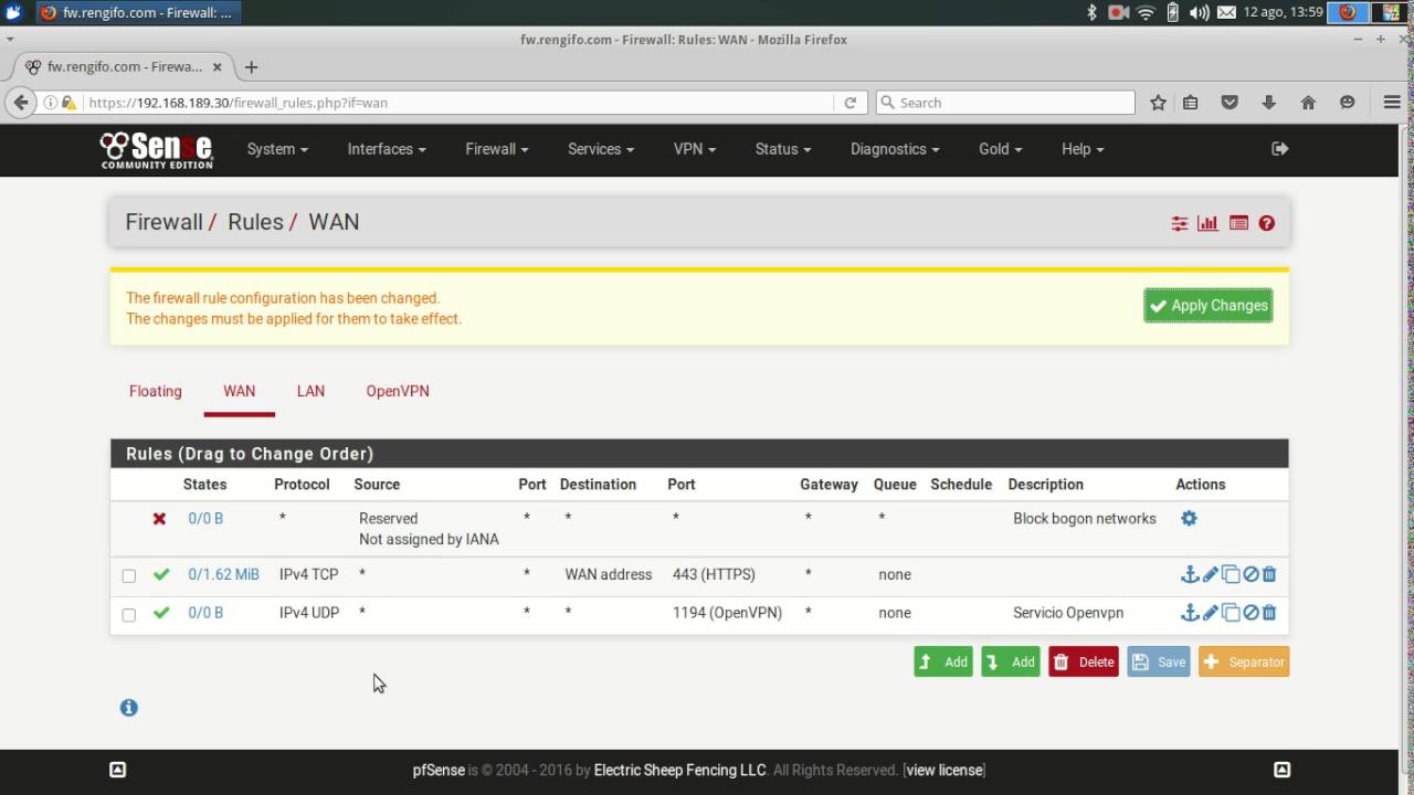 pfSense   Configuracion de servidor OpenVPN Client to LAN