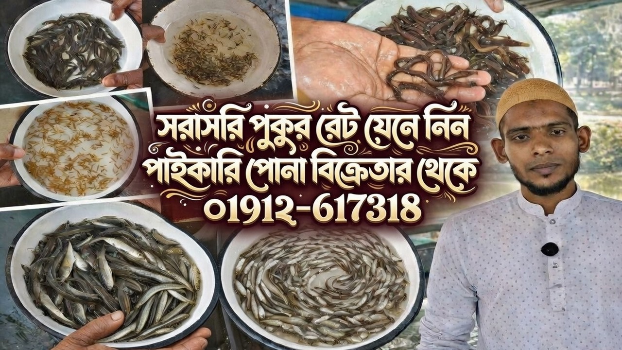 সরাসরি পুকুর রেট যেনে নিন পাইকারি পোনা বিক্রেতার থেকে 01912-617318
