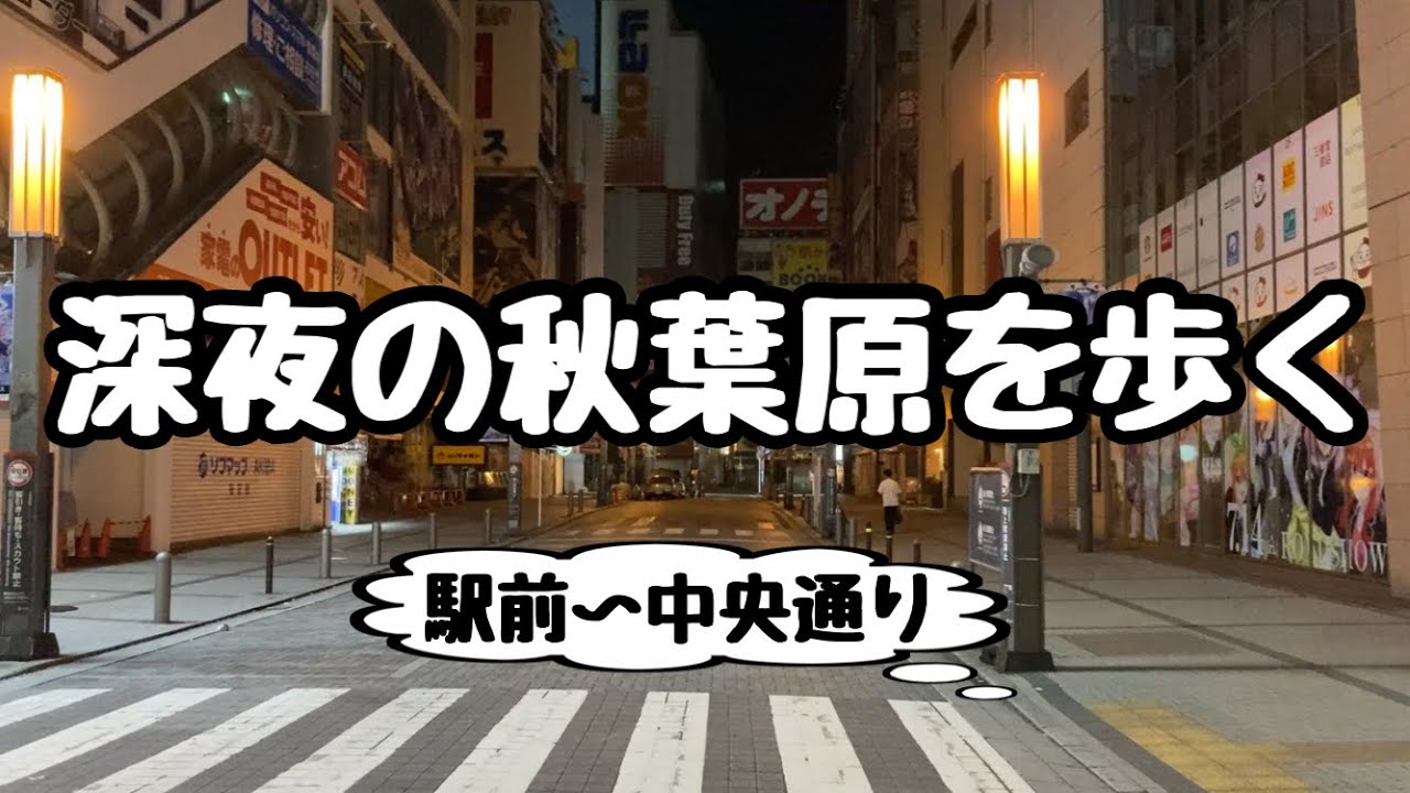 【アキバ】深夜の秋葉原を歩く【終電後の駅前〜中央通り】