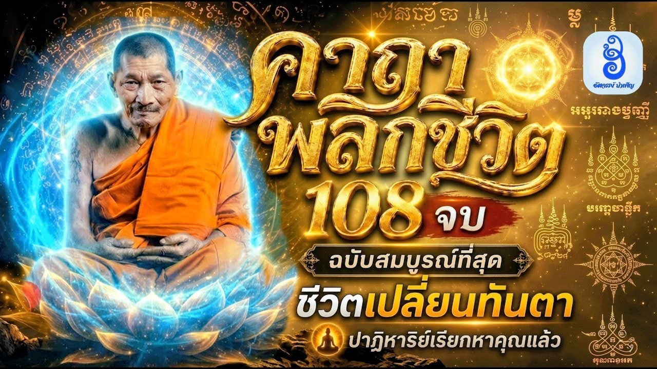คาถาพลิกชีวิต 108 จบ ฉบับสมบูรณ์ที่สุด | อธิษฐานจิต แผ่เมตตา + เสียงจริงหลวงปู่ศิลาให้พรท้ายคลิป