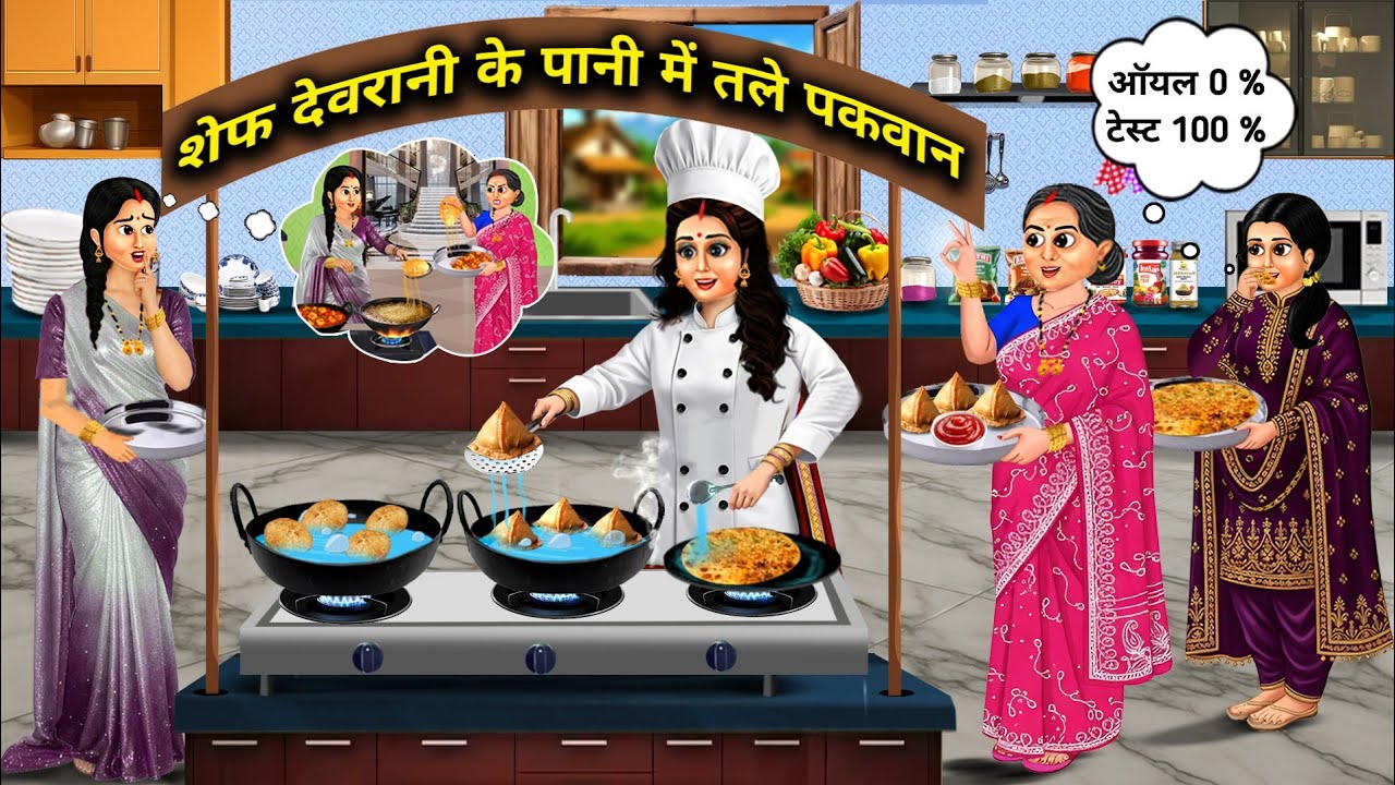 शेफ देवरानी के पानी में तले पकवान | Chef Sister-In-Law Water-Fried Dishes | Golden Magical Kahaniyan