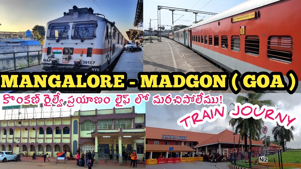 MANGALORE - MADGOAN (GOA) TRAIN JOURNEY VLOG 👌 BEAUTIFUL JOUNRY IN KONKAN RAILWAY 😍