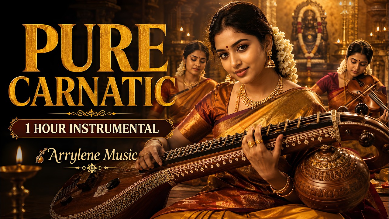 1 Hour Carnatic Classical Fusion Instrumental | Pure Carnatic for Relaxation | Arrylene Music