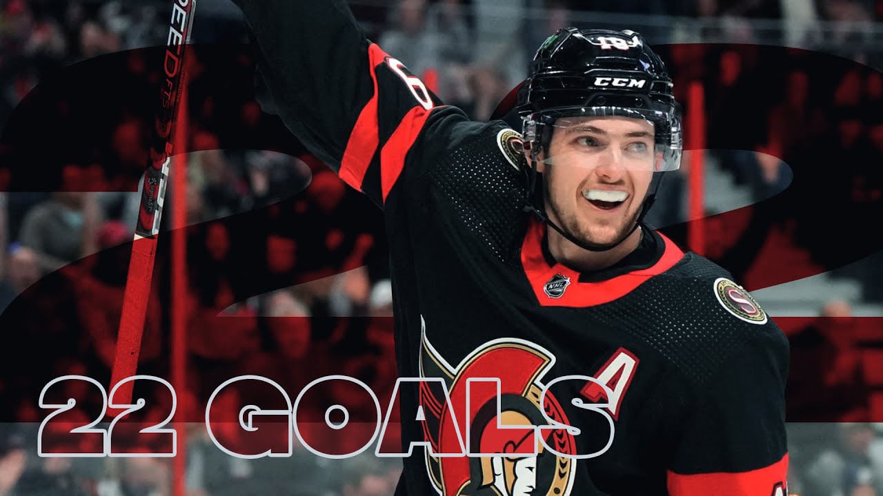 All 22 goals scored by Drake Batherson in the 2022-23 season