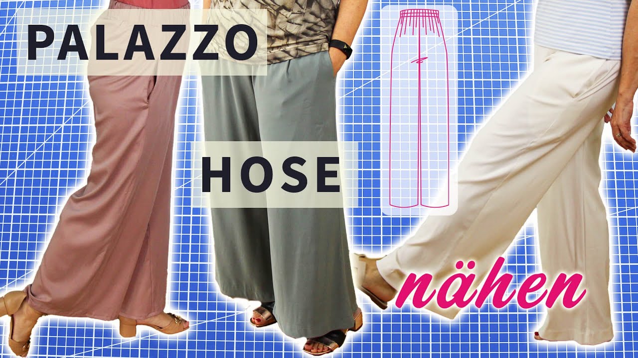 Weite Hose mit Gummizug nähen ✂️ Palazzo Hose Kira