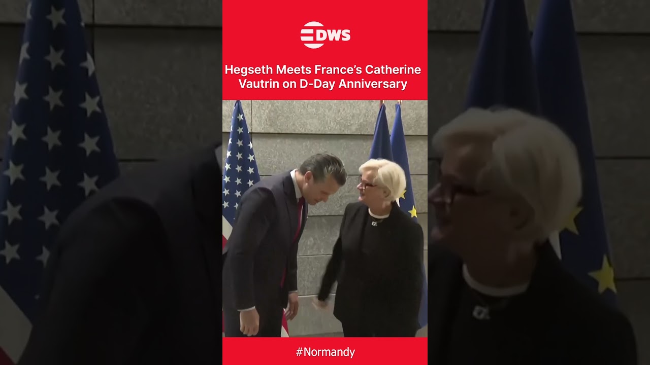 Secretary Pete Hegseth Meets France&rsquo;s Catherine Vautrin on D-Day Anniversary | DWS News | AH1C