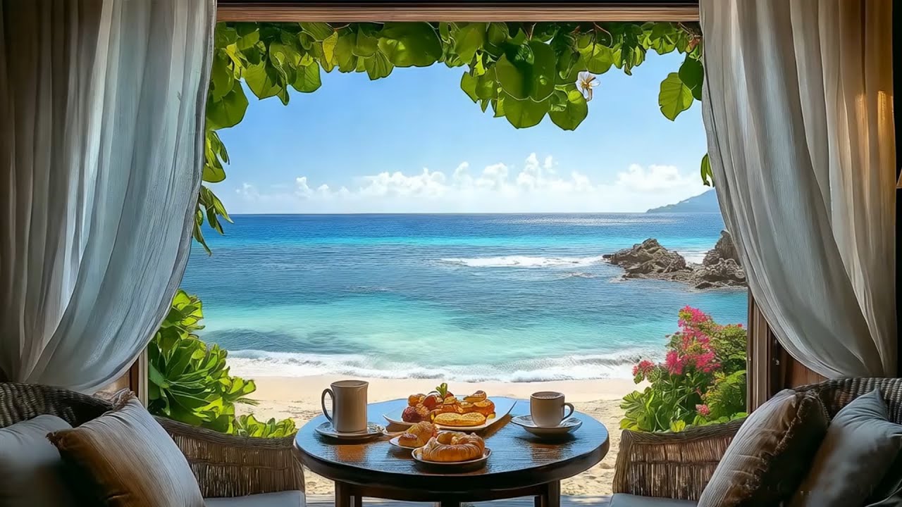 Coastal Breakfast by the Window 🌊 Gentle Ocean Waves & Morning Birds