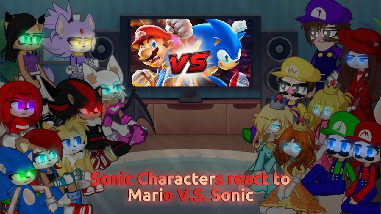 Sonic and Mario react to Mario VS Sonic || 