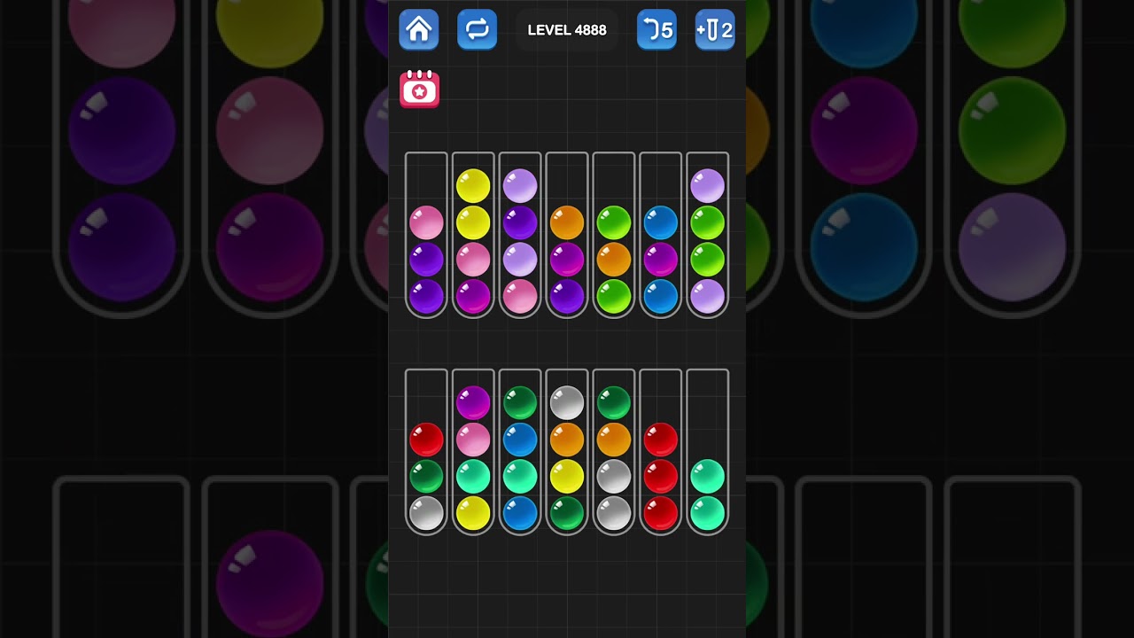 Ball Sort Puzzle by Guru Game: Levels 4886, 4887, 4888, 4889, 4890