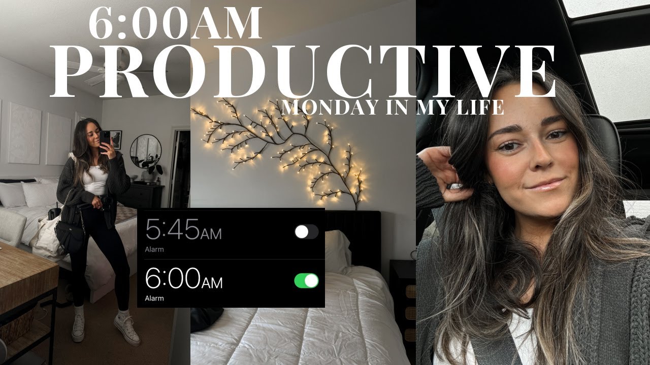 6AM *PRODUCTIVE* MONDAY: busy work day, content shoot, filming, editing & leg day workout