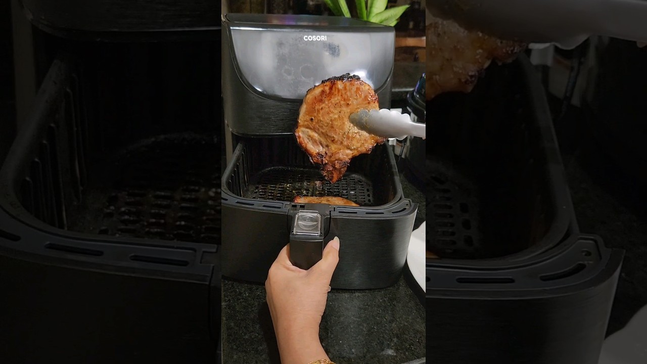 Easy Air Fryer Pork Chops for dinner #delicious #food #porkchops #short #shortsfeed