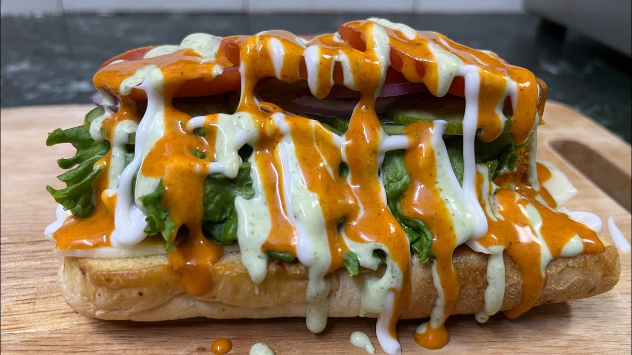 Paneer tikka sub style sandwich | mint mayo | chipotle sauce recipe |
