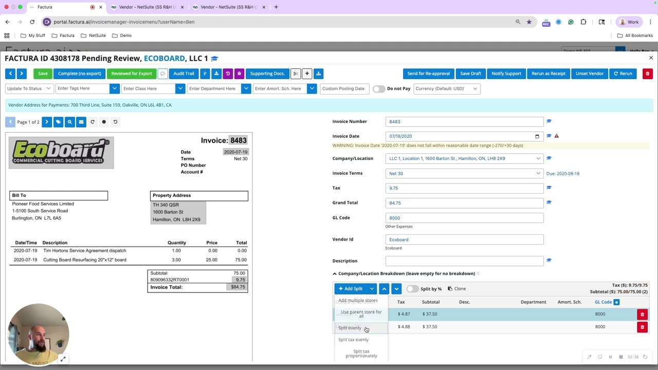Netsuite & Factura.ai - AP intelligence for multi-location businesses