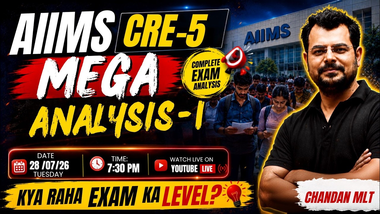 AIIMS CRE 5 Lab Technician Question Paper Mega Analysis by Chandan MLT 🎯