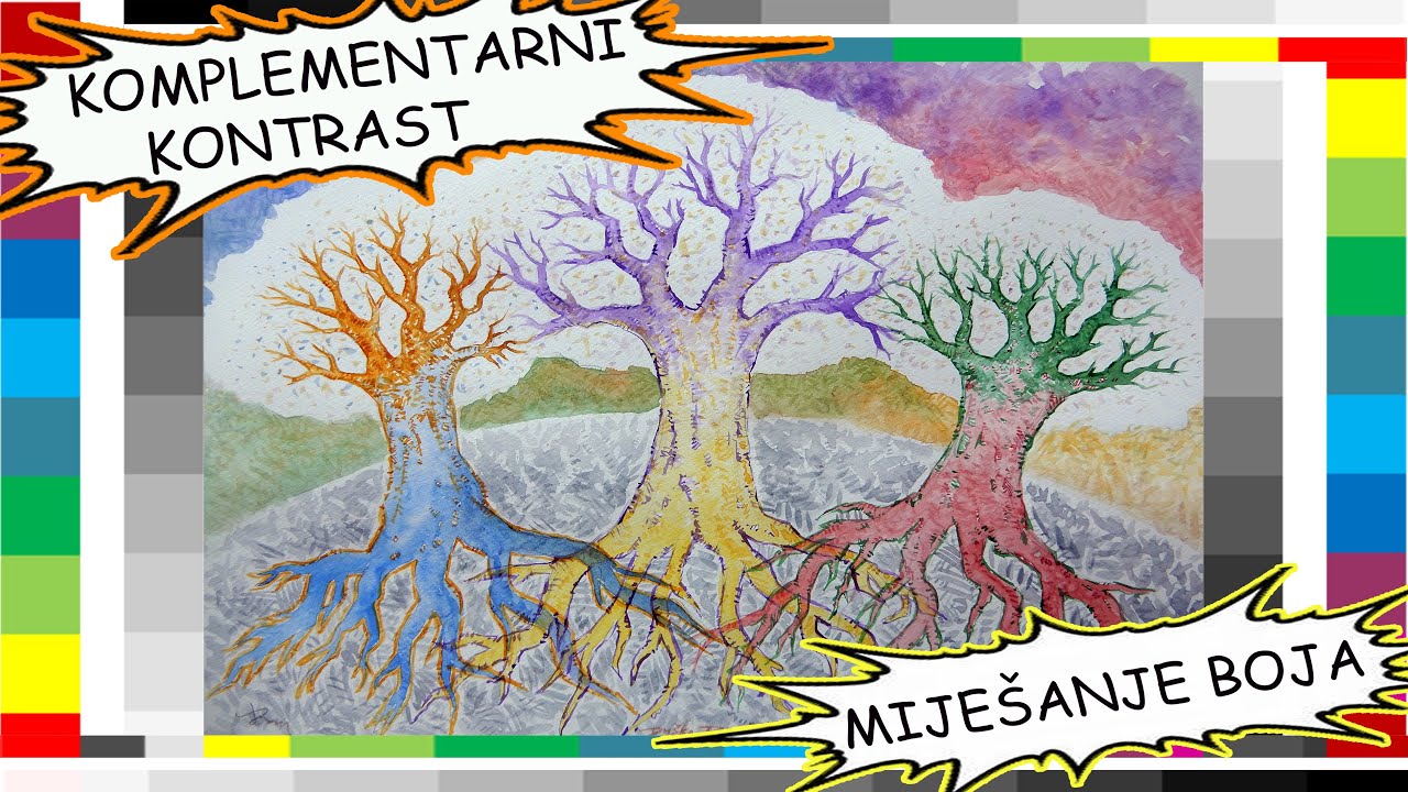 KOMPLEMENTARNI KONTRAST- objašnjen na primjeru slike/ COMPLEMENTARY CONTRAST EXPLAINED   likovni123