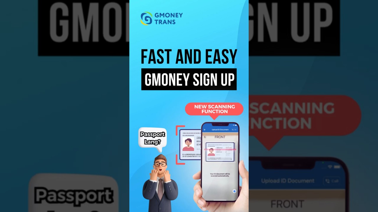 PASSPORT Sign Up in GmoneyTrans. Watch this 1 minute Tutorial