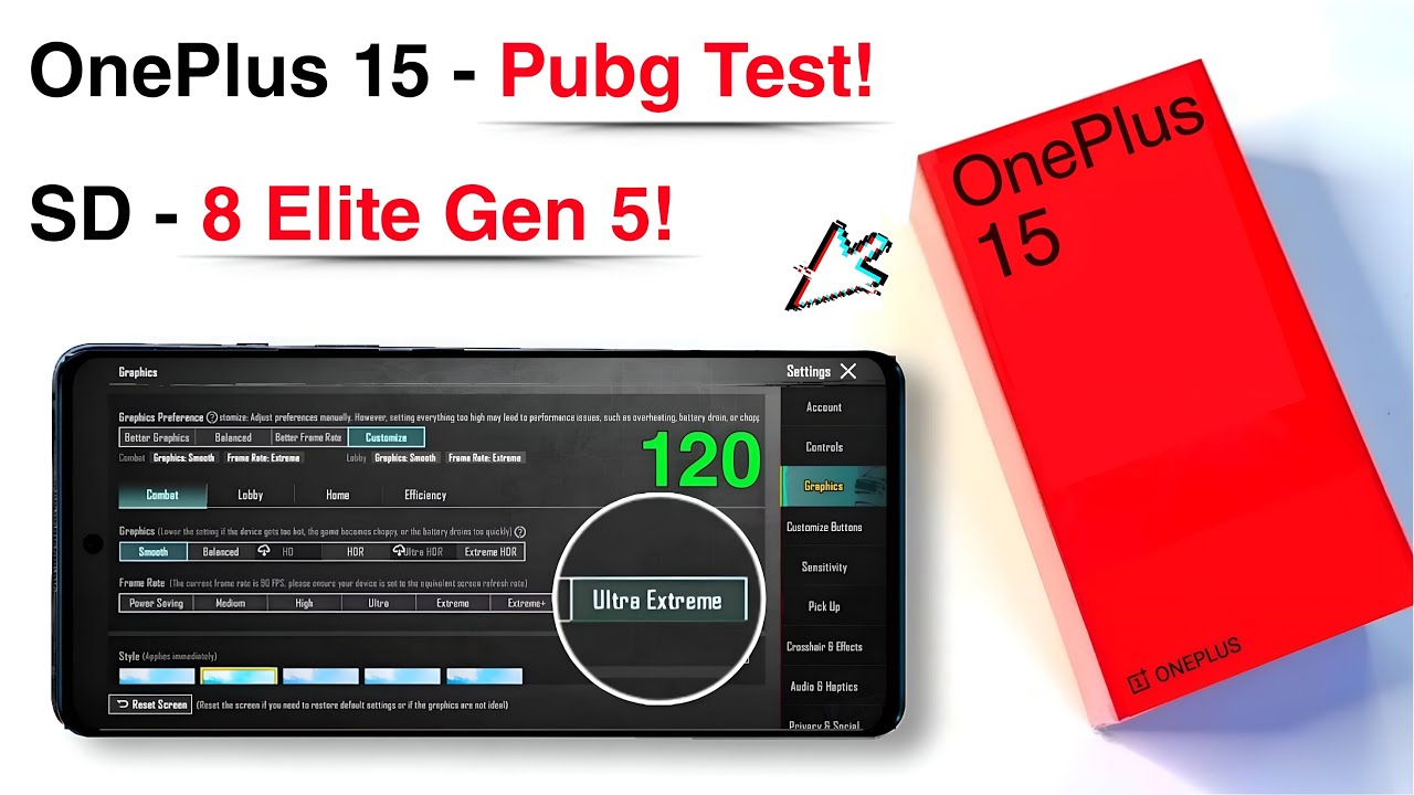OnePlus 15 Bgmi Test, OnePlus 15 Bgmi Graphics Test⚡SD 8 Elite Gen 5 + 7300mAh🔋