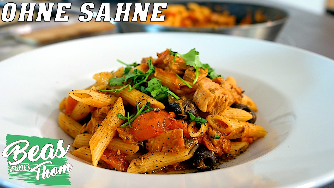 Penne mit Thunfisch – original italienisch & ohne Sahne