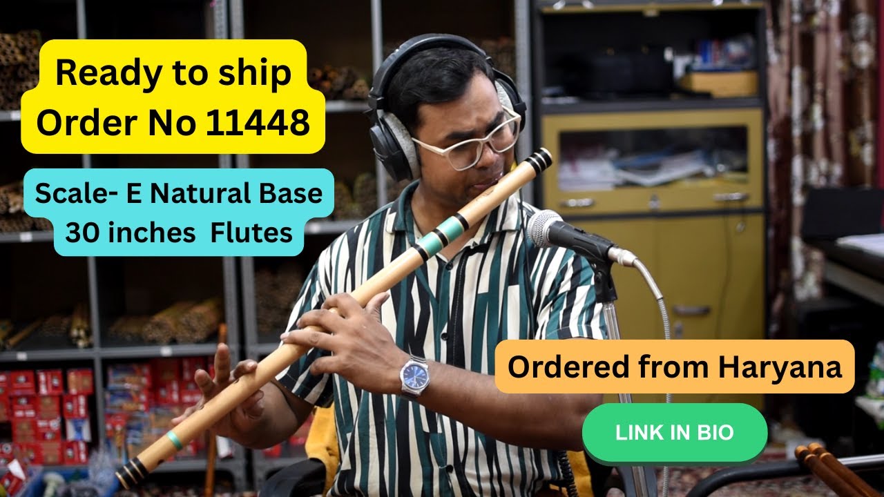 Ready to ship Order No 11448, Scale- E Natural Base 30 inches Bamboo Flutes Bansuri
