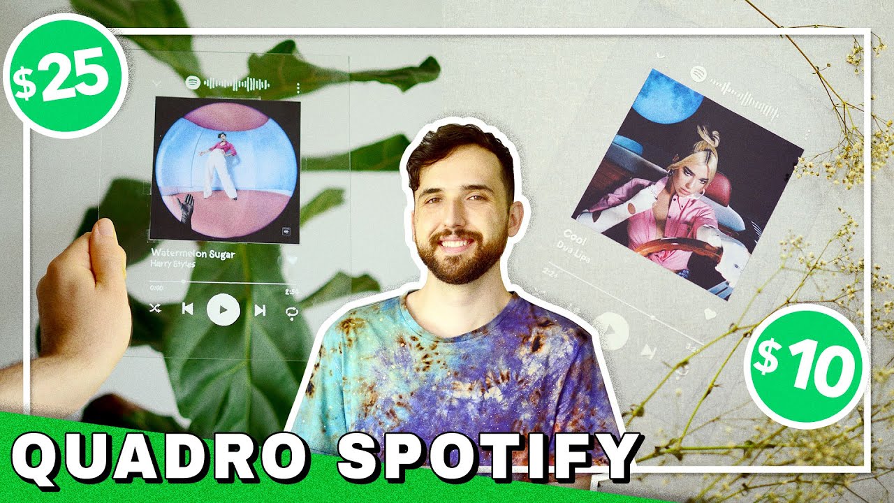 COMO FAZER QUADRO INTERATIVO DO SPOTIFY: 2 técnicas super fáceis e baratas! | Spotify Glass Artwork