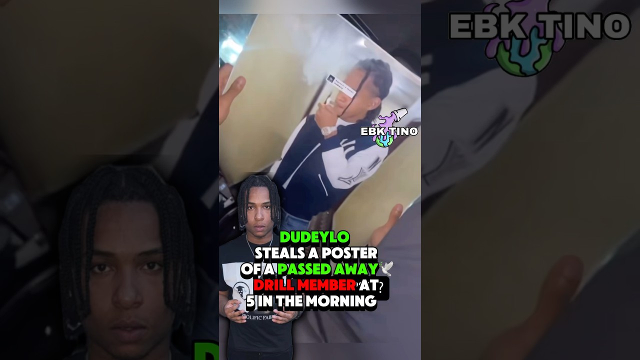 Dudeylo Steals A Poster Of A Passed Away🕊️Drill Member🎯 At 5 In The Morning😳