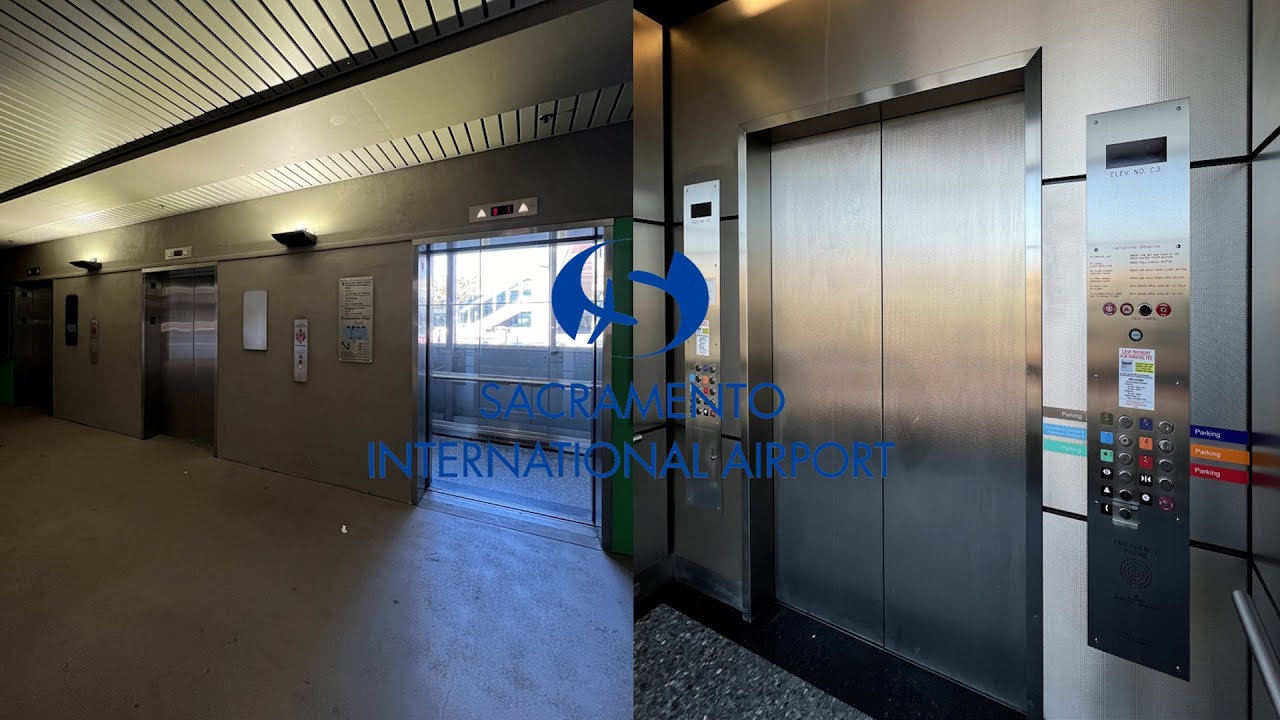 KONE Traction Scenic Elevators [Bank 3] Sacramento Intl. Airport Garage - Sacramento, CA