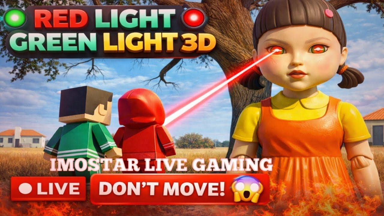 🔴 LIVE Red Light Green Light 3D | Don’t Move Challenge 😱 Squid Style Horror Game level 17 #squid