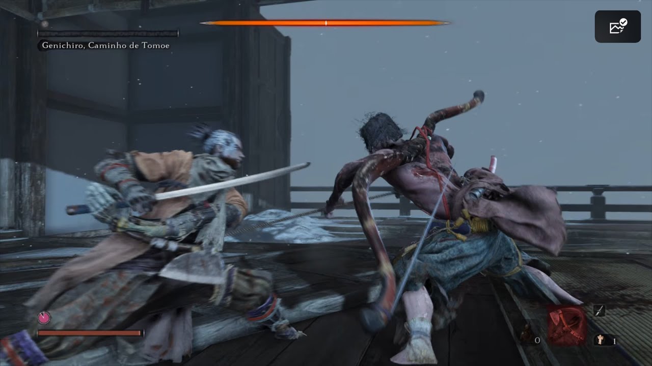 Sekiro: Shadows Die Twice - fight against boss Genichiro | Ps5 Gameplay